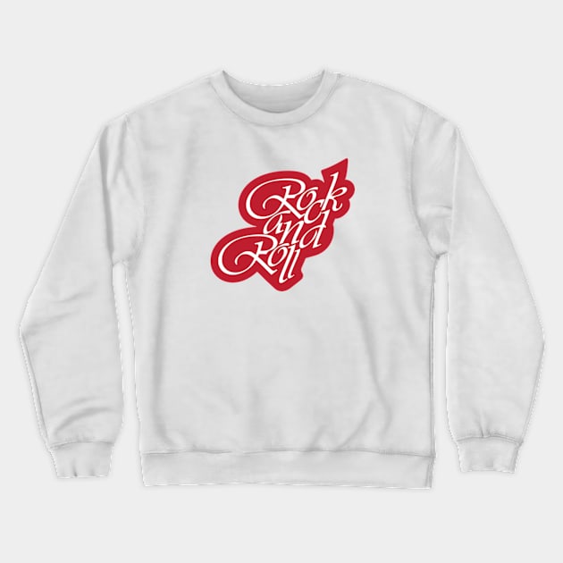 Rock And Roll Text Crewneck Sweatshirt by TeeFusion-Hub